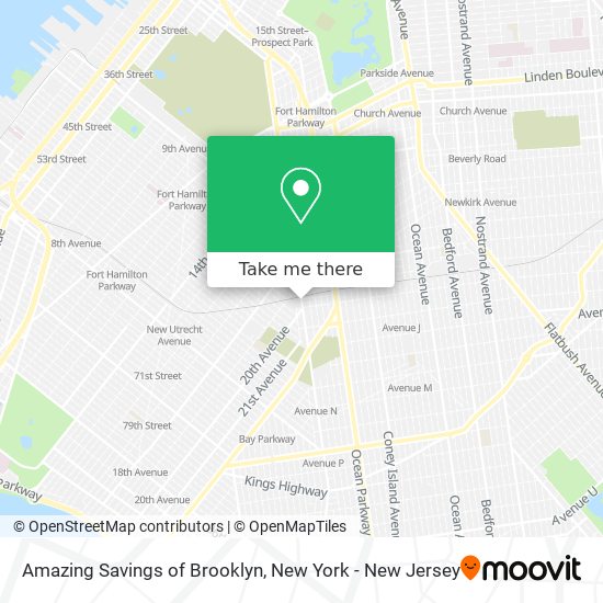 Amazing Savings of Brooklyn map