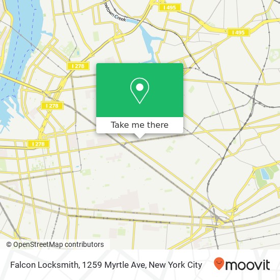 Mapa de Falcon Locksmith, 1259 Myrtle Ave