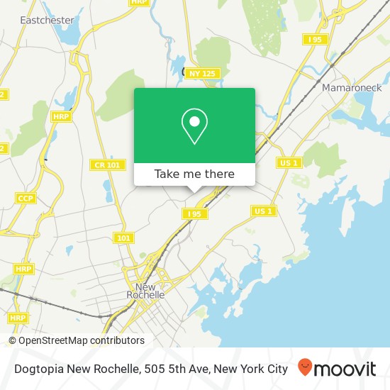 Mapa de Dogtopia New Rochelle, 505 5th Ave