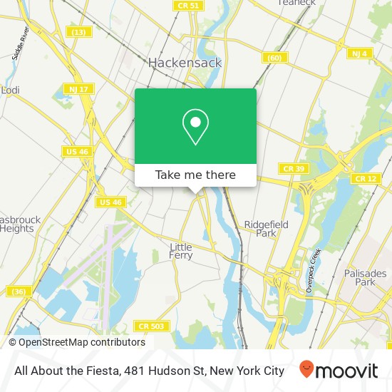 Mapa de All About the Fiesta, 481 Hudson St