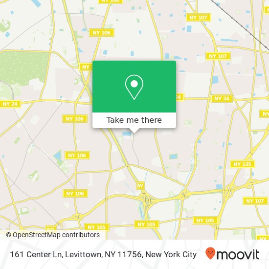Mapa de 161 Center Ln, Levittown, NY 11756