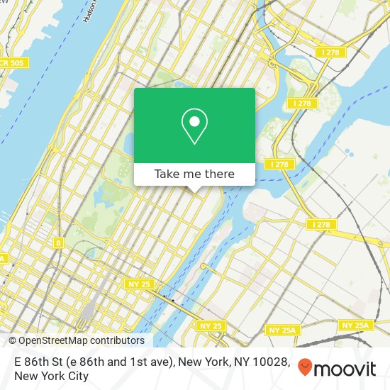 E 86th St (e 86th and 1st ave), New York, NY 10028 map