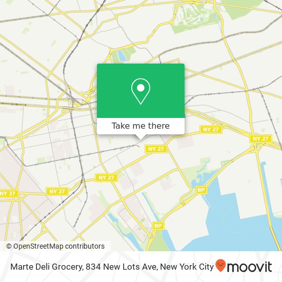 Mapa de Marte Deli Grocery, 834 New Lots Ave