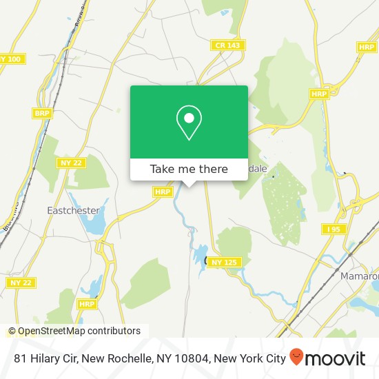Mapa de 81 Hilary Cir, New Rochelle, NY 10804