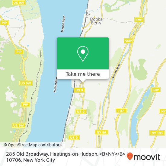 Mapa de 285 Old Broadway, Hastings-on-Hudson, <B>NY< / B> 10706