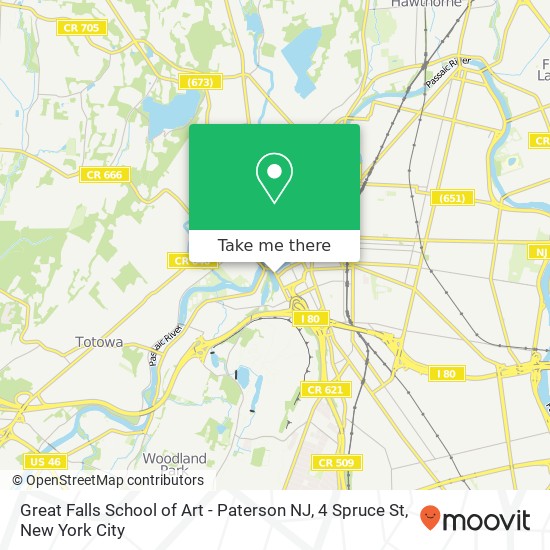 Mapa de Great Falls School of Art - Paterson NJ, 4 Spruce St