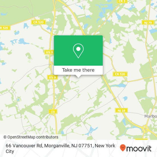 Mapa de 66 Vancouver Rd, Morganville, NJ 07751