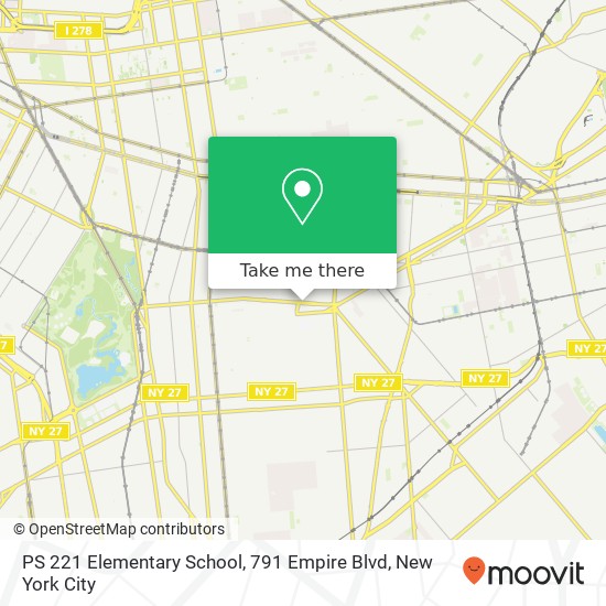PS 221 Elementary School, 791 Empire Blvd map