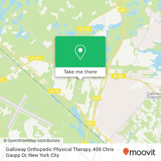 Mapa de Galloway Orthopedic Physical Therapy, 408 Chris Gaupp Dr