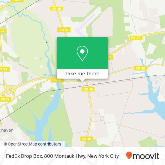FedEx Drop Box, 800 Montauk Hwy map