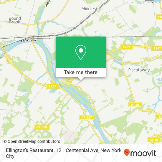 Mapa de Ellington's Restaurant, 121 Centennial Ave