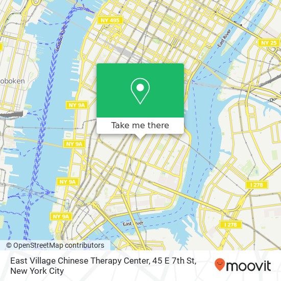 East Village Chinese Therapy Center, 45 E 7th St map