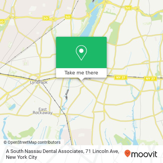 Mapa de A South Nassau Dental Associates, 71 Lincoln Ave