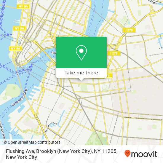 Mapa de Flushing Ave, Brooklyn (New York City), NY 11205