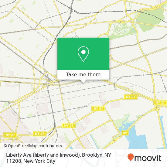 Mapa de Liberty Ave (liberty and linwood), Brooklyn, NY 11208