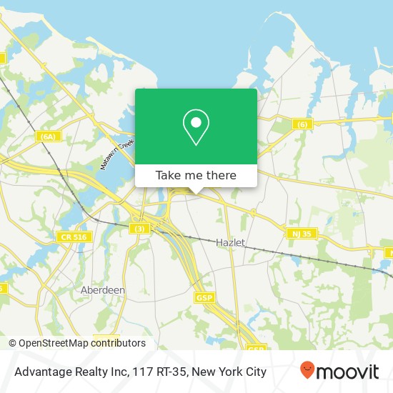 Advantage Realty Inc, 117 RT-35 map
