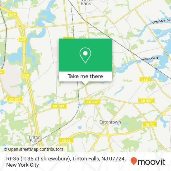 Mapa de RT-35 (rt 35 at shrewsbury), Tinton Falls, NJ 07724