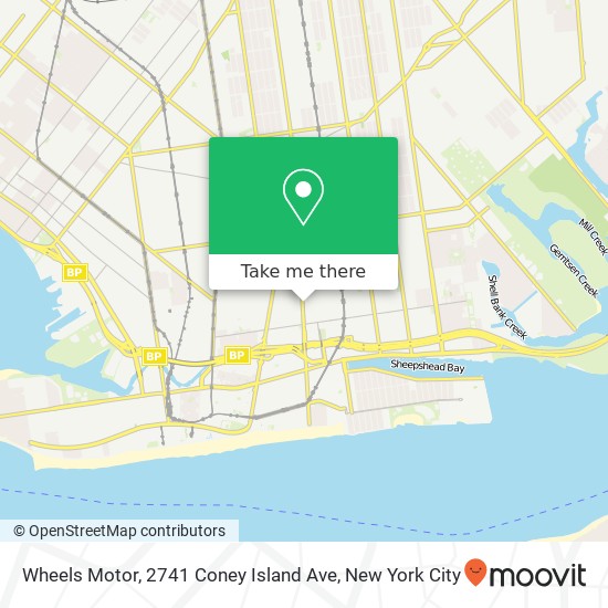 Mapa de Wheels Motor, 2741 Coney Island Ave