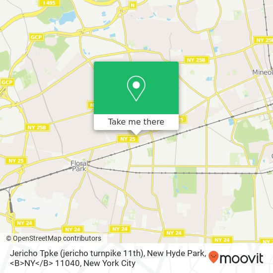 Mapa de Jericho Tpke (jericho turnpike 11th), New Hyde Park, <B>NY< / B> 11040