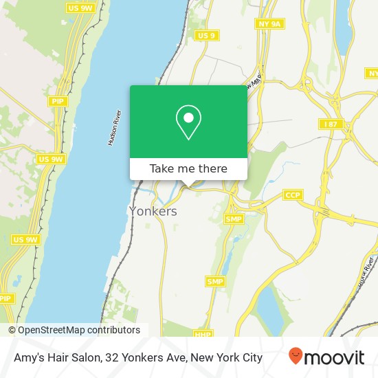 Amy's Hair Salon, 32 Yonkers Ave map