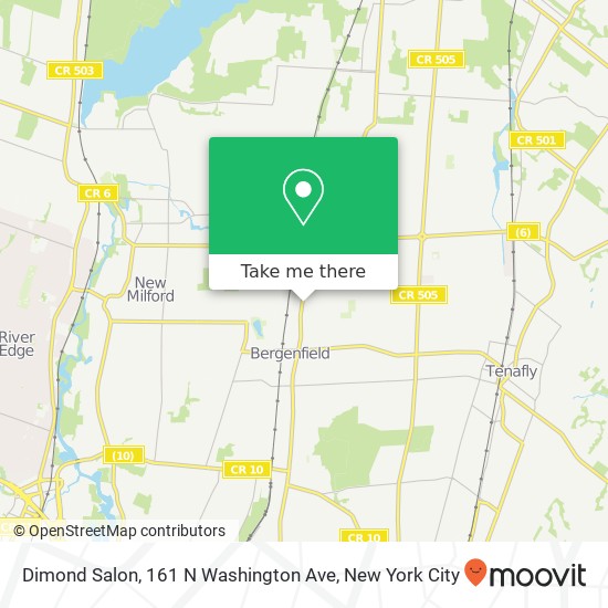 Mapa de Dimond Salon, 161 N Washington Ave