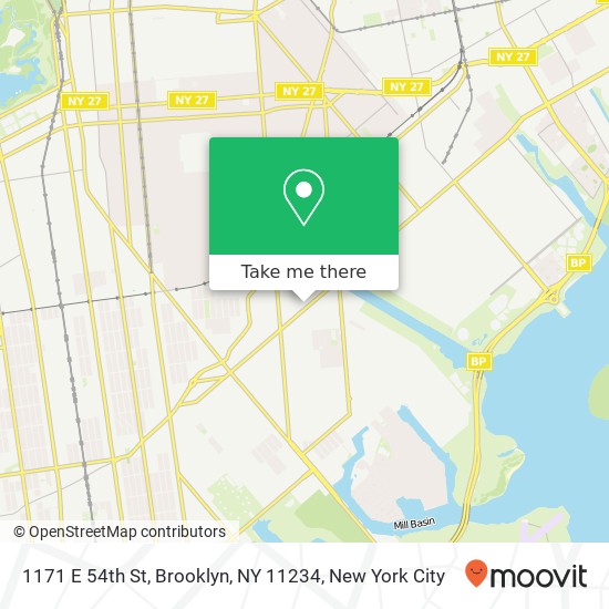 Mapa de 1171 E 54th St, Brooklyn, NY 11234