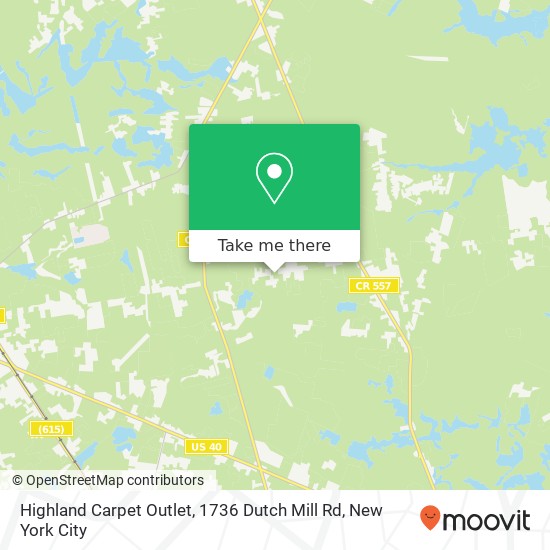 Mapa de Highland Carpet Outlet, 1736 Dutch Mill Rd
