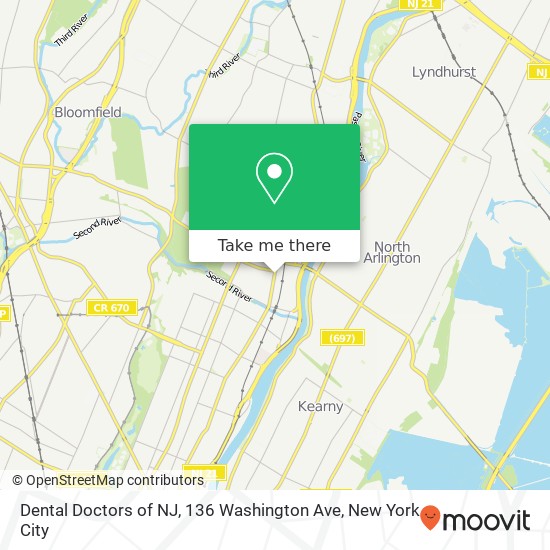 Mapa de Dental Doctors of NJ, 136 Washington Ave