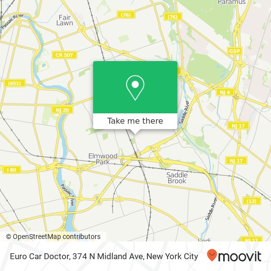 Euro Car Doctor, 374 N Midland Ave map