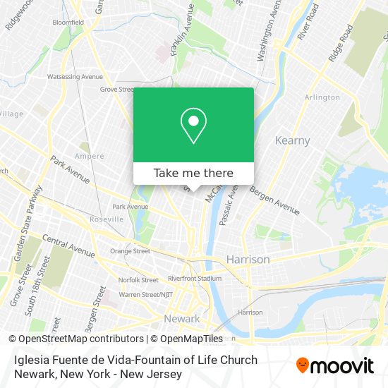 Iglesia Fuente de Vida-Fountain of Life Church Newark map