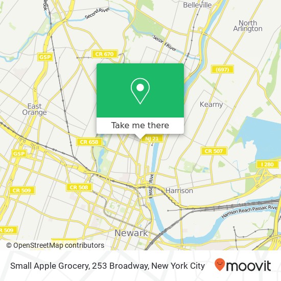 Mapa de Small Apple Grocery, 253 Broadway