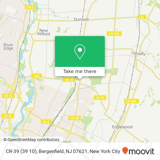 Mapa de CR-39 (39 10), Bergenfield, NJ 07621