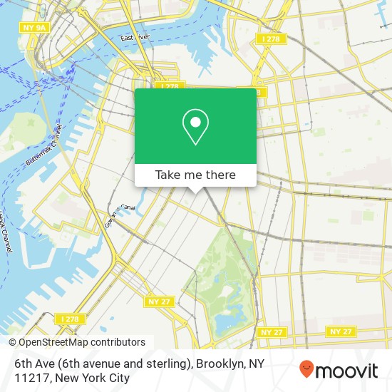 Mapa de 6th Ave (6th avenue and sterling), Brooklyn, NY 11217