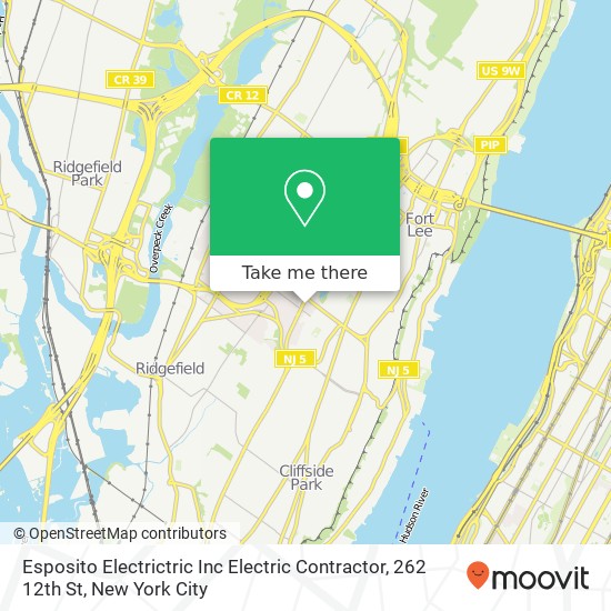 Mapa de Esposito Electrictric Inc Electric Contractor, 262 12th St