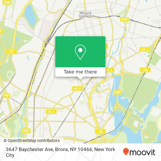 Mapa de 3647 Baychester Ave, Bronx, NY 10466