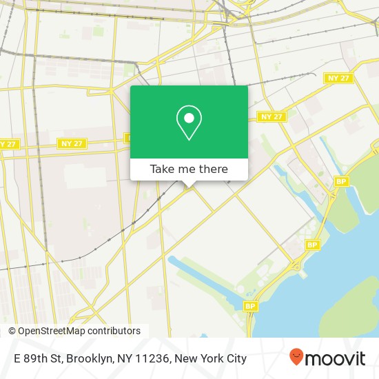 Mapa de E 89th St, Brooklyn, NY 11236