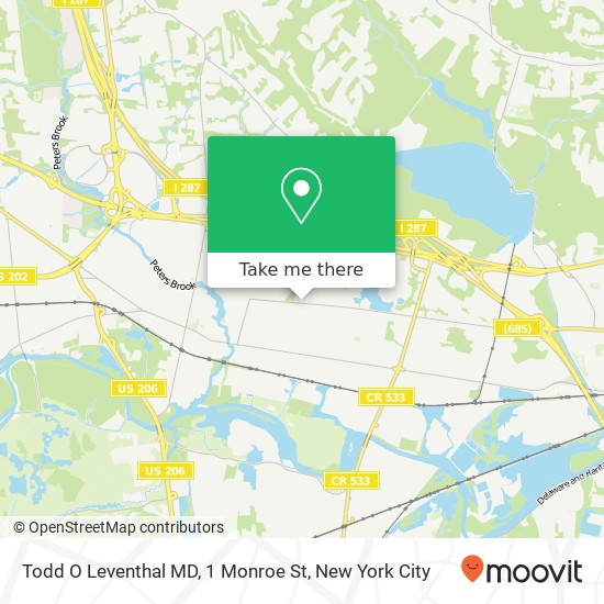 Mapa de Todd O Leventhal MD, 1 Monroe St