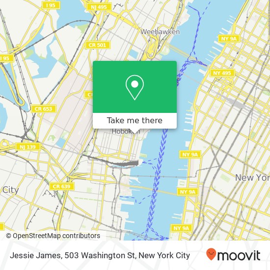 Jessie James, 503 Washington St map