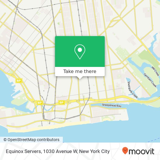 Mapa de Equinox Servers, 1030 Avenue W
