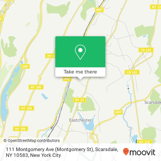 Mapa de 111 Montgomery Ave (Montgomery St), Scarsdale, NY 10583