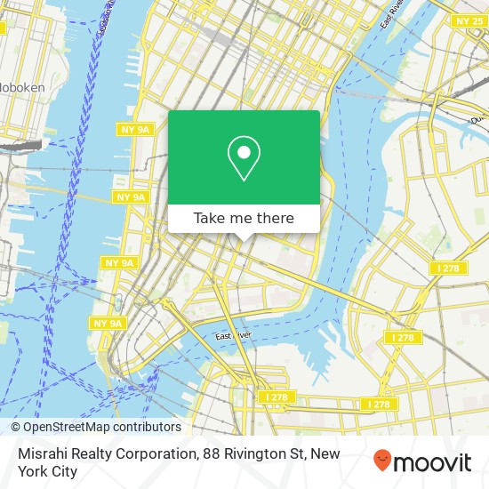 Mapa de Misrahi Realty Corporation, 88 Rivington St