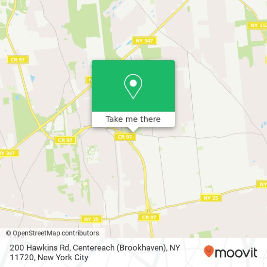 Mapa de 200 Hawkins Rd, Centereach (Brookhaven), NY 11720