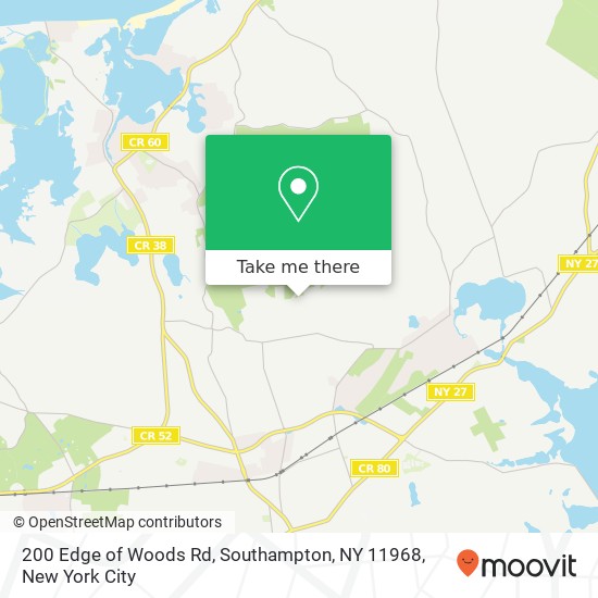 Mapa de 200 Edge of Woods Rd, Southampton, NY 11968