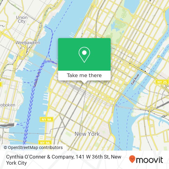 Mapa de Cynthia O'Conner & Company, 141 W 36th St