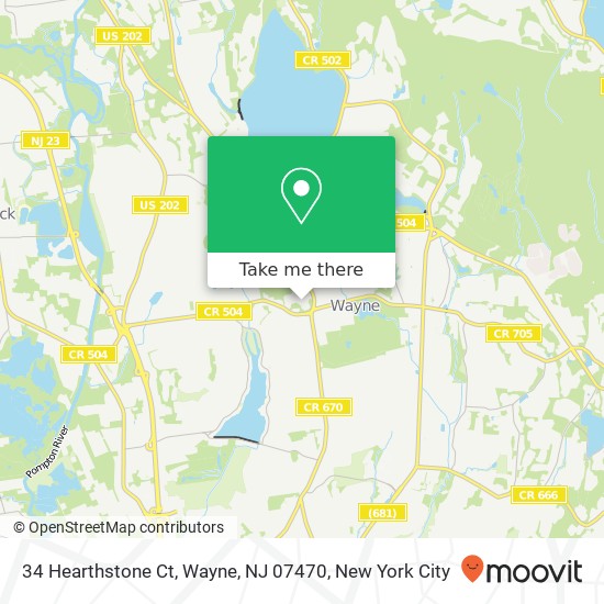34 Hearthstone Ct, Wayne, NJ 07470 map