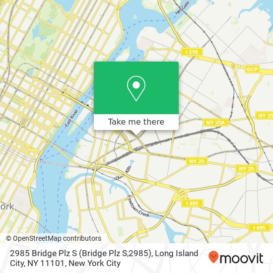 Mapa de 2985 Bridge Plz S (Bridge Plz S,2985), Long Island City, NY 11101