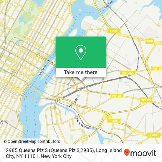 Mapa de 2985 Queens Plz S (Queens Plz S,2985), Long Island City, NY 11101