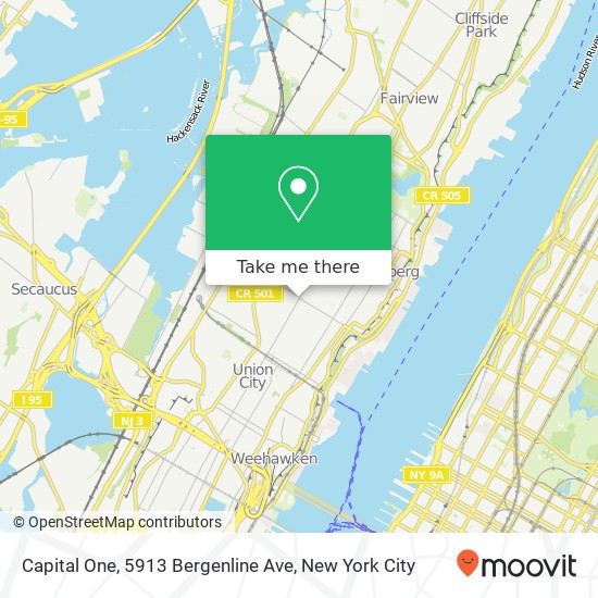 Mapa de Capital One, 5913 Bergenline Ave