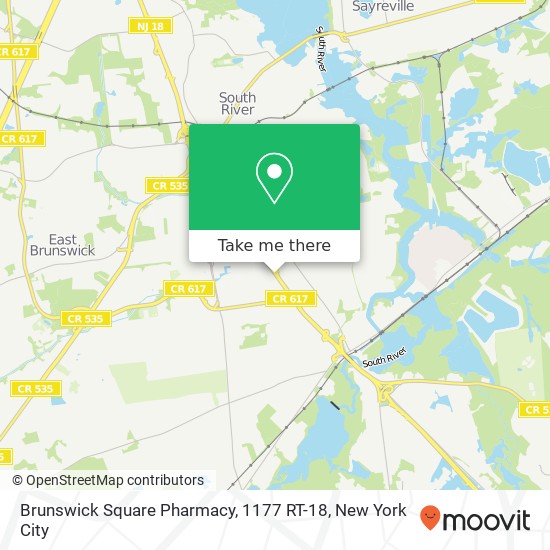 Mapa de Brunswick Square Pharmacy, 1177 RT-18