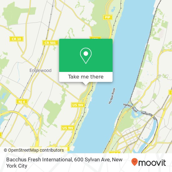 Mapa de Bacchus Fresh International, 600 Sylvan Ave